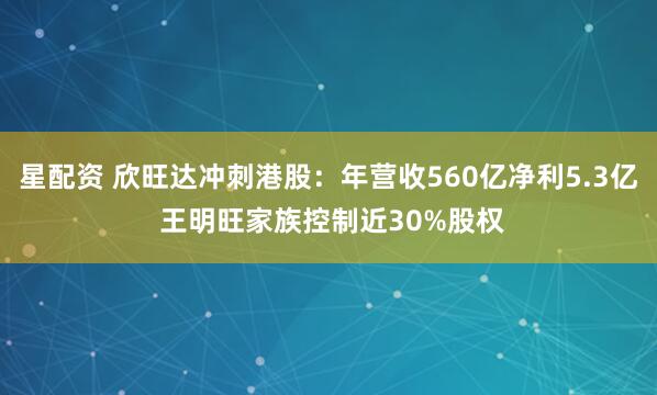 星配资 欣旺达冲刺港股:年营收560亿净利5.3亿 王明旺家族控制近30%股权